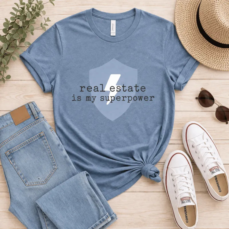 Women Realtor Superpower T-Shirt Bondi Blue