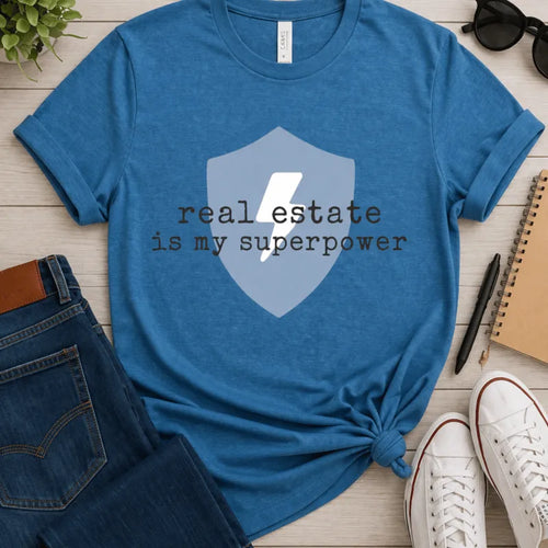Men's Realtor Superpower Shirt Heather Blue