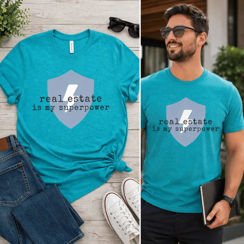 Men's Realtor Superpower Shirt Bondi Blue